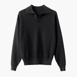 Textured Knit Polo Sweater