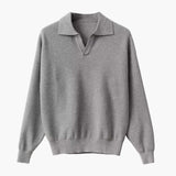 Textured Knit Polo Sweater