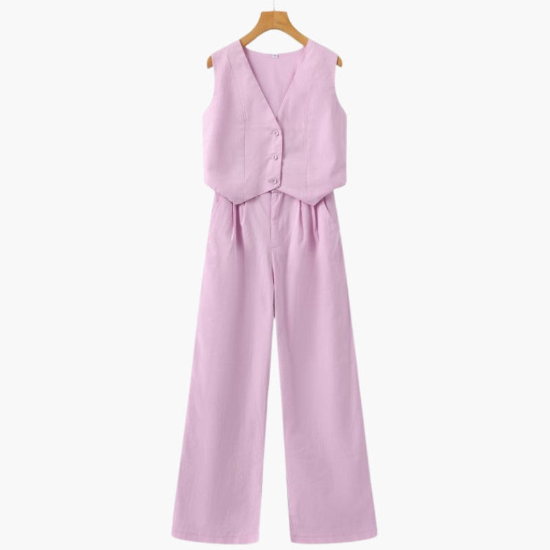 Classy Lady - Linen Two-piece Set
